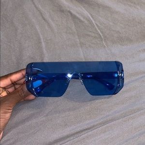 oversized blue shades